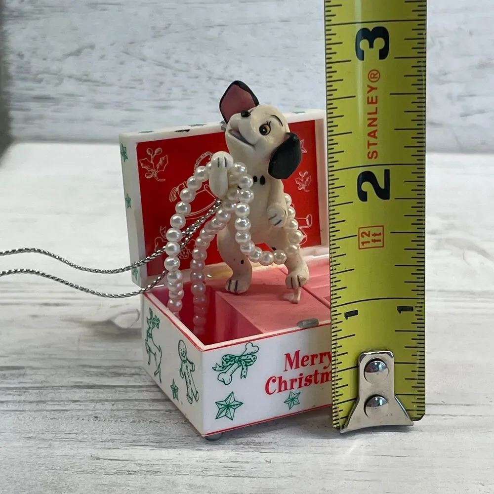 Vintage Dalmatian Dog Christmas Trinket Jewelry Box Ornament Merry Christmas